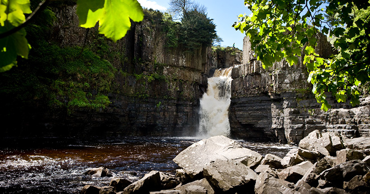 High Force Waterfall in the Durham Dales, Teesdale, County Durham.